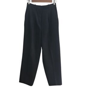 Anne Klein Vintage High-Rise Pleated Wool Trousers Sz  8 Grey Union Made USA